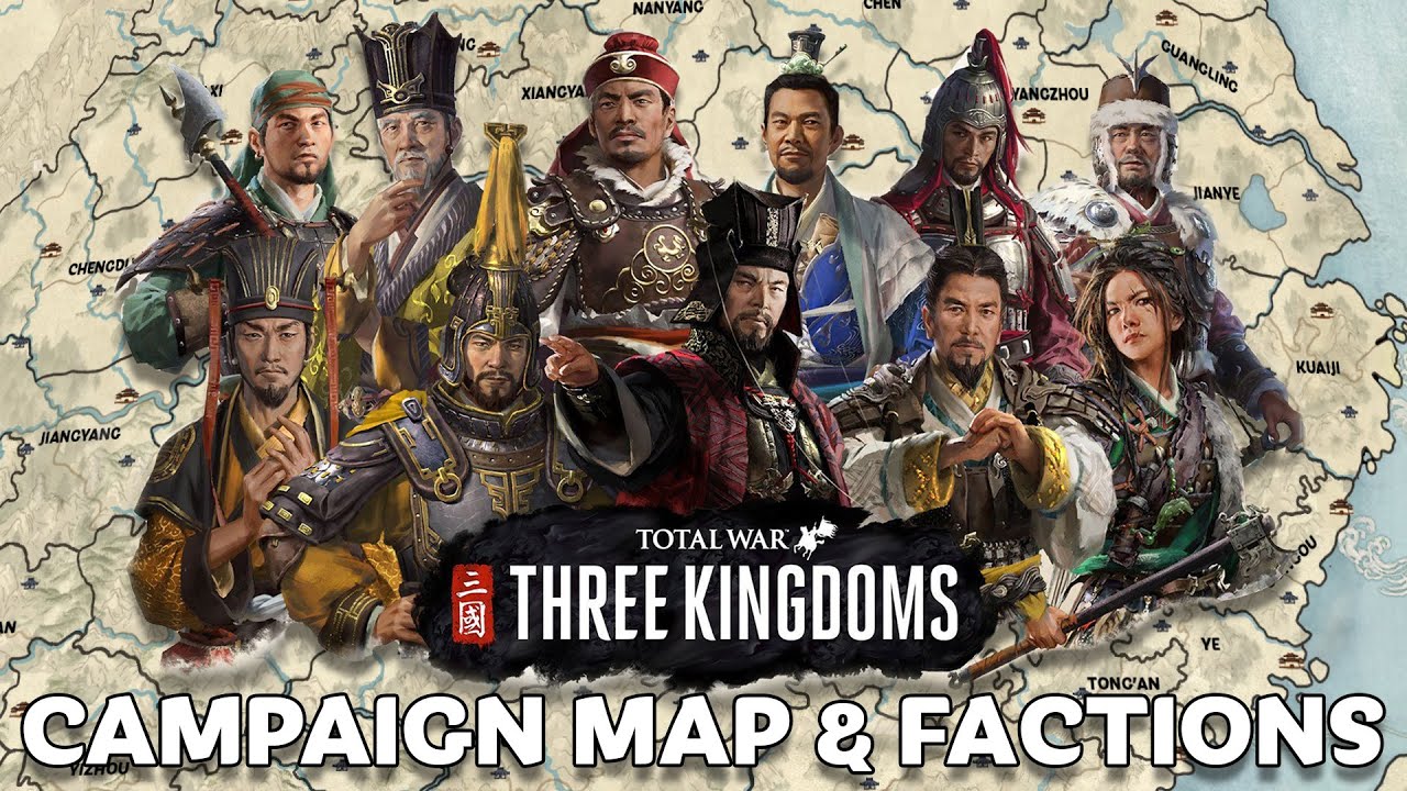 Карта кампании и стартовые фракции для Total War THREE KINGDOMS
