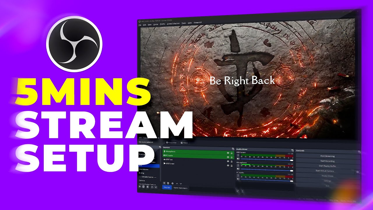 How To Start Streaming In 5 Minutes! OBS Setup Tutorial (Overlays, Alerts, scenes, etc...)