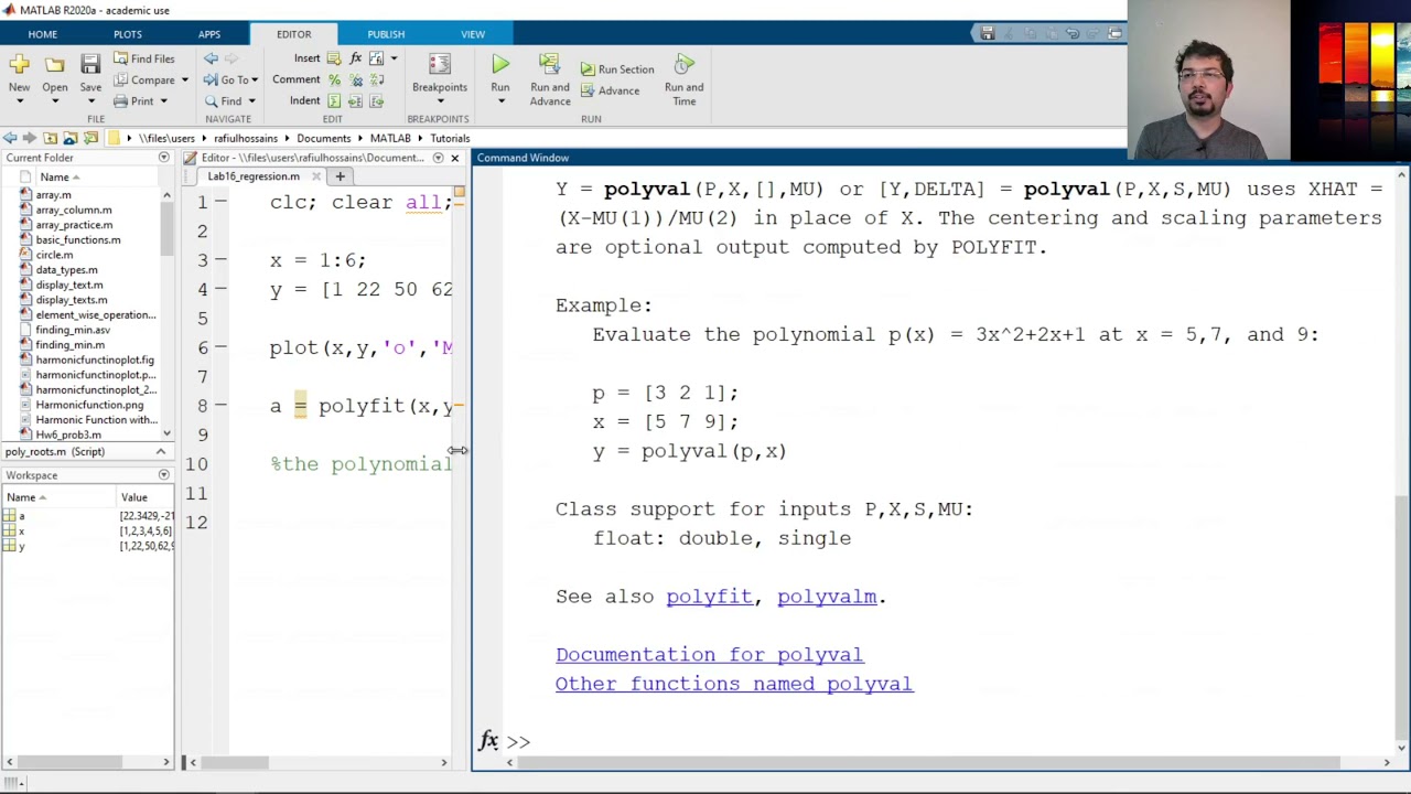 Regression Analysis in MATLAB