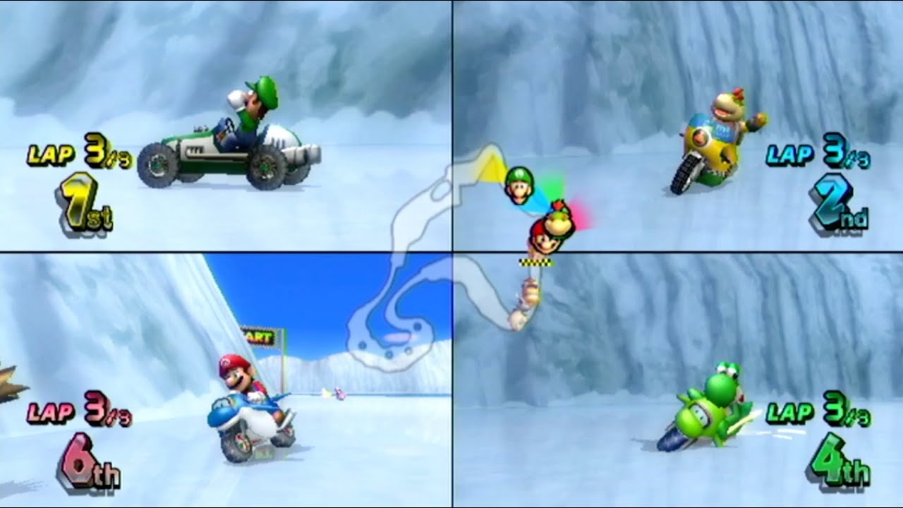 Mario Kart Wii - 4 Players 150cc - Banana Cup