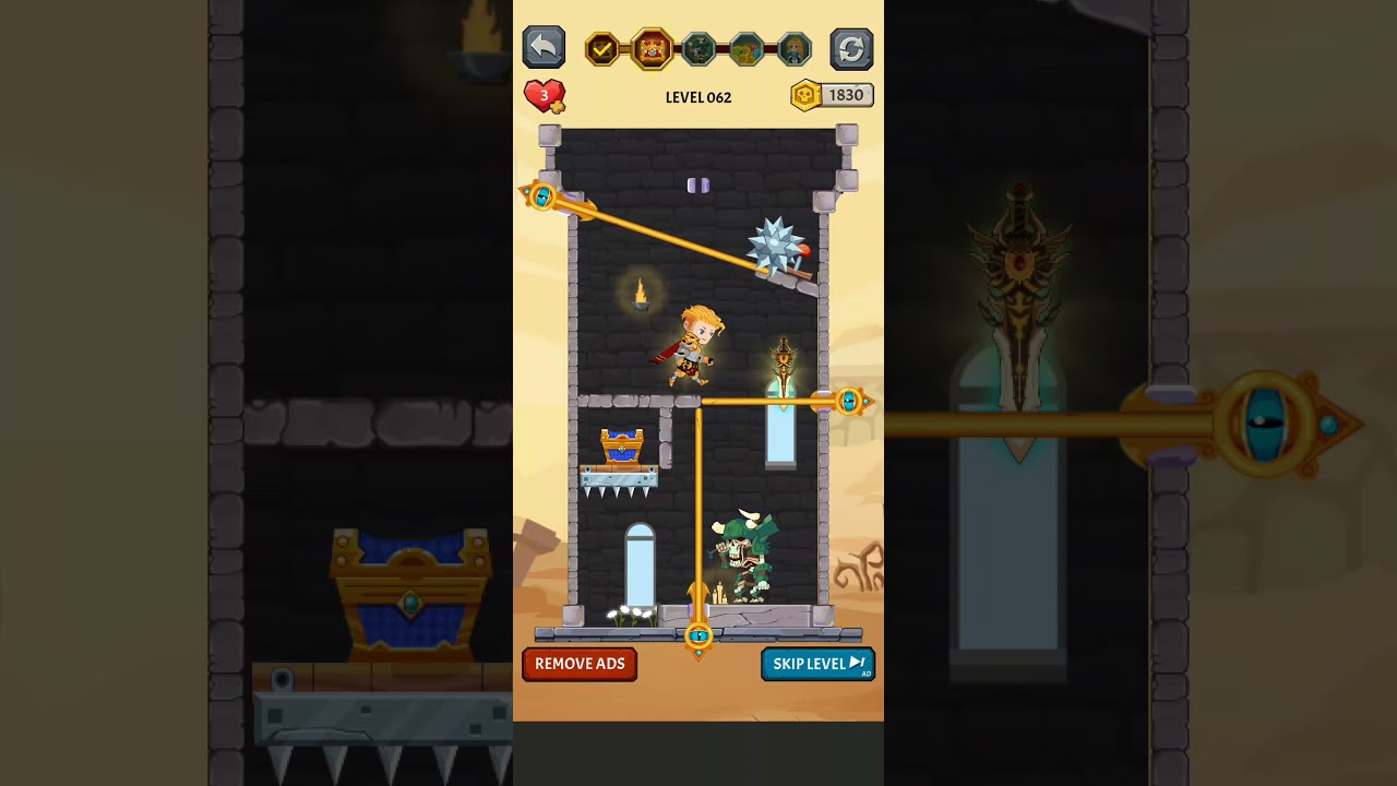 How to Loot - Pin Pull & Hero Rescue / Level 62 / Solution / Azura Global / Android iOS