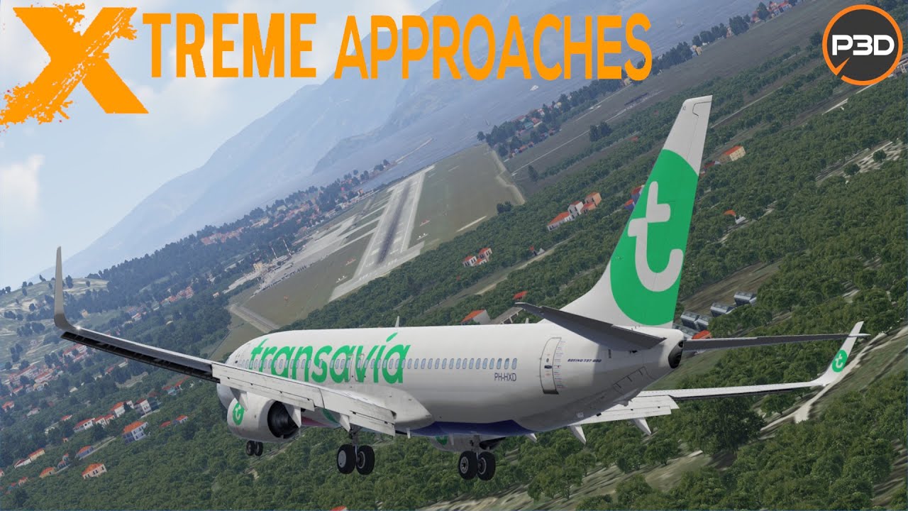 P3D V5.3 2K | Extreme airports | The Samos visual approach (LGSM) | Transavia B738