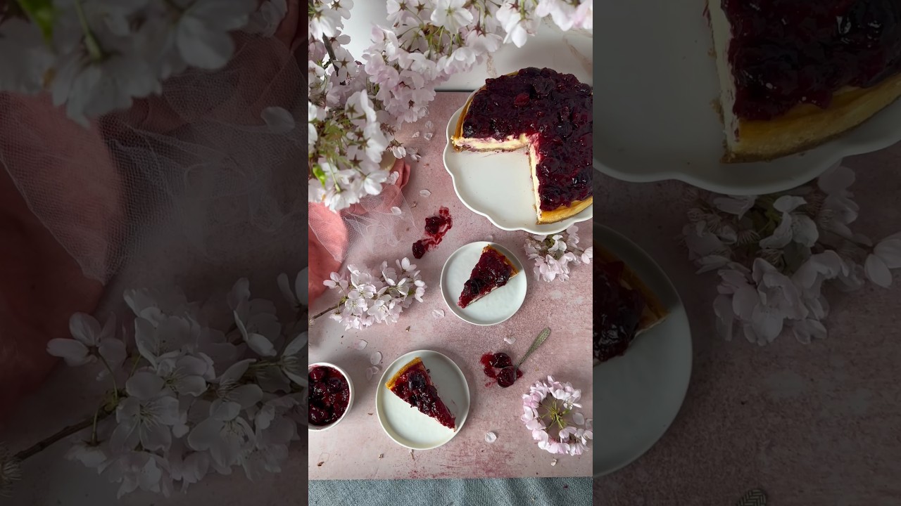 Cherry cheesecake 🌸🍒  #cheesecake #foodie #foodphotography #cherryblossom #cherry #cherries #yum