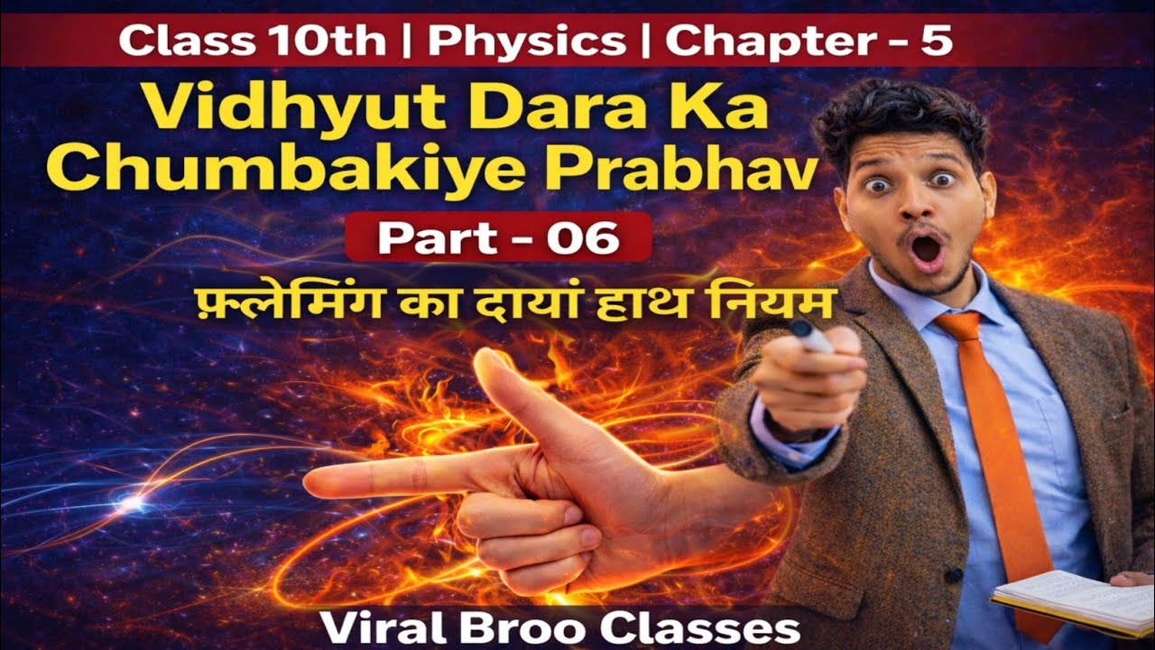 Class 10 Physics Chapter 5 | फ्लेमिंग का दायाँ हाथ नियम | Part 06 | Magnetic Effect of Current