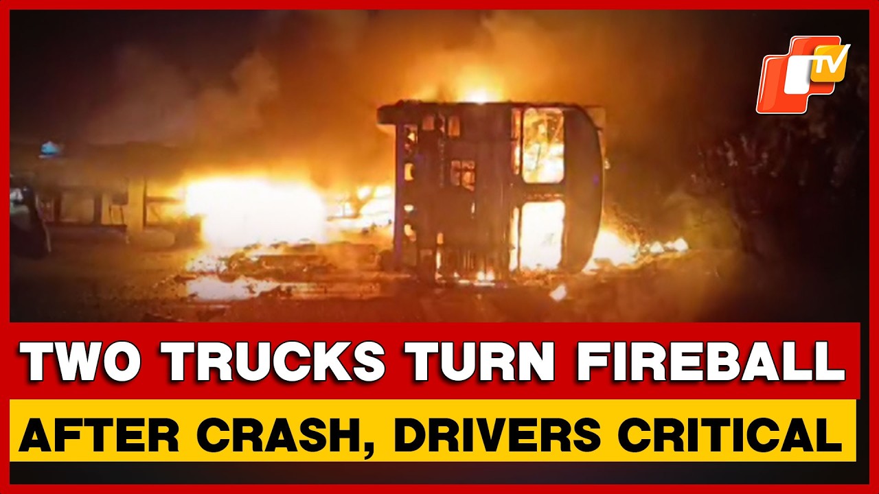 Major Fire After Truck Collision Disrupts Traffic On NH-60 Near Balasore | Odisha