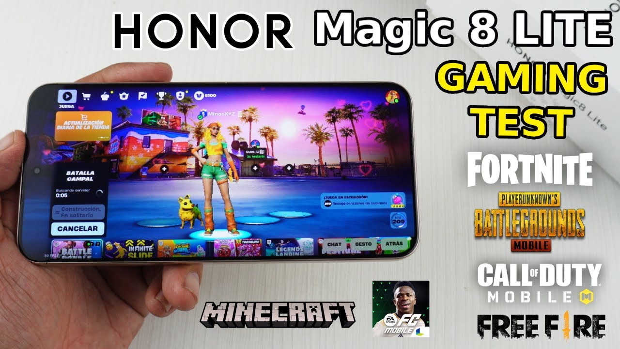HONOR Magic 8 Lite 5G | Gaming Test | Fortnite, PUBG, Free Fire, COD, Minecraft y FC Mobile