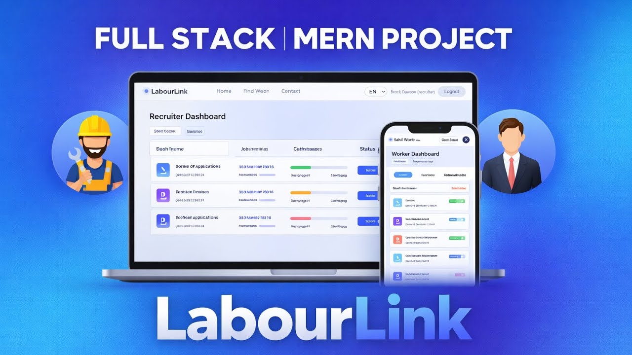 🚀 LabourLink – Full Stack MERN Project | Complete Demo + Deployment | Real-World Startup Idea