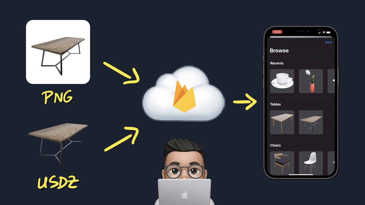Эпизод 017 // Хранение 3D-моделей в облачном хранилище Firebase для приложений RealityKit + SwiftUI