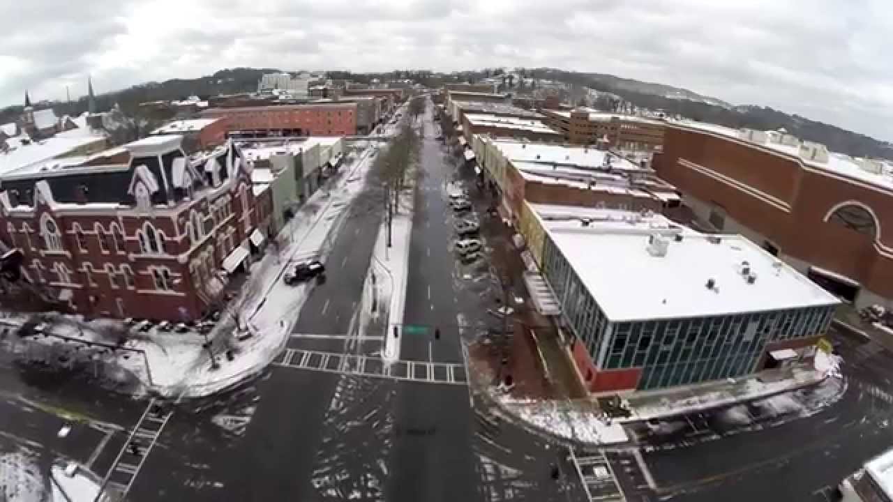 Rome Ga SNOW downtown broad street, Myrtle Hill, Barron Stadium, River 2015