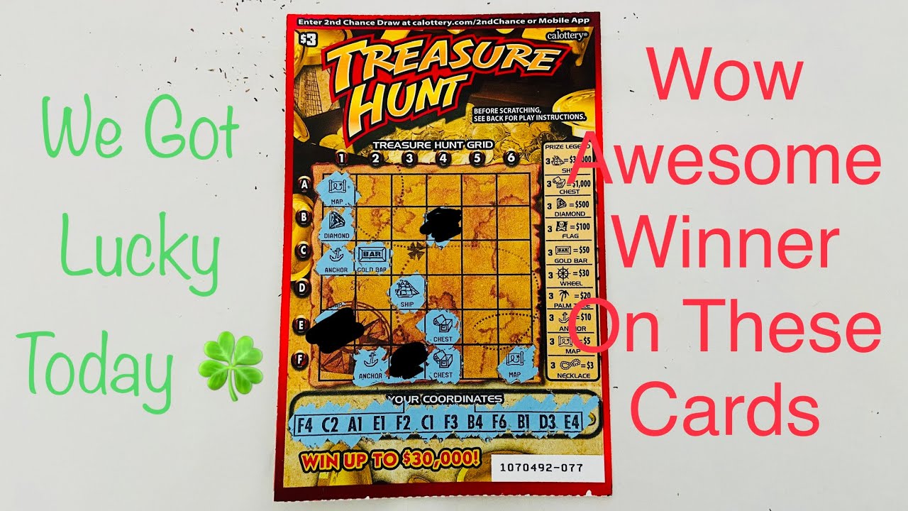 FINALLY AMAZING WINNER ON $3 TREASURE HUNT CALIFORNIA LOTTERY SCRATCHERS SCRATCH OFF