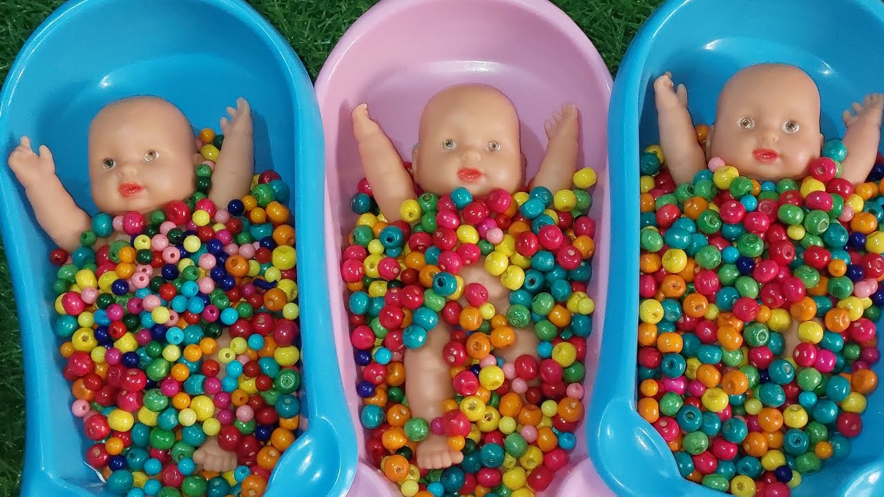 Satisfying vedio |enjoying Full of 3 Rainbow BathTubs Candy with M&M's & Magic Slime Cutting | 