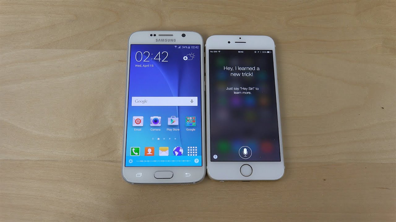 Samsung Galaxy S6 S Voice встречает iPhone 6 Siri!