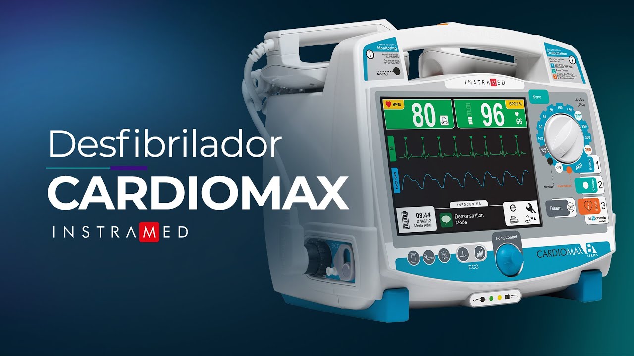 Cómo usar el DESFIBRILADOR CARDIOMAX de INSTRAMED | Guía práctica paso a paso para personal médico.