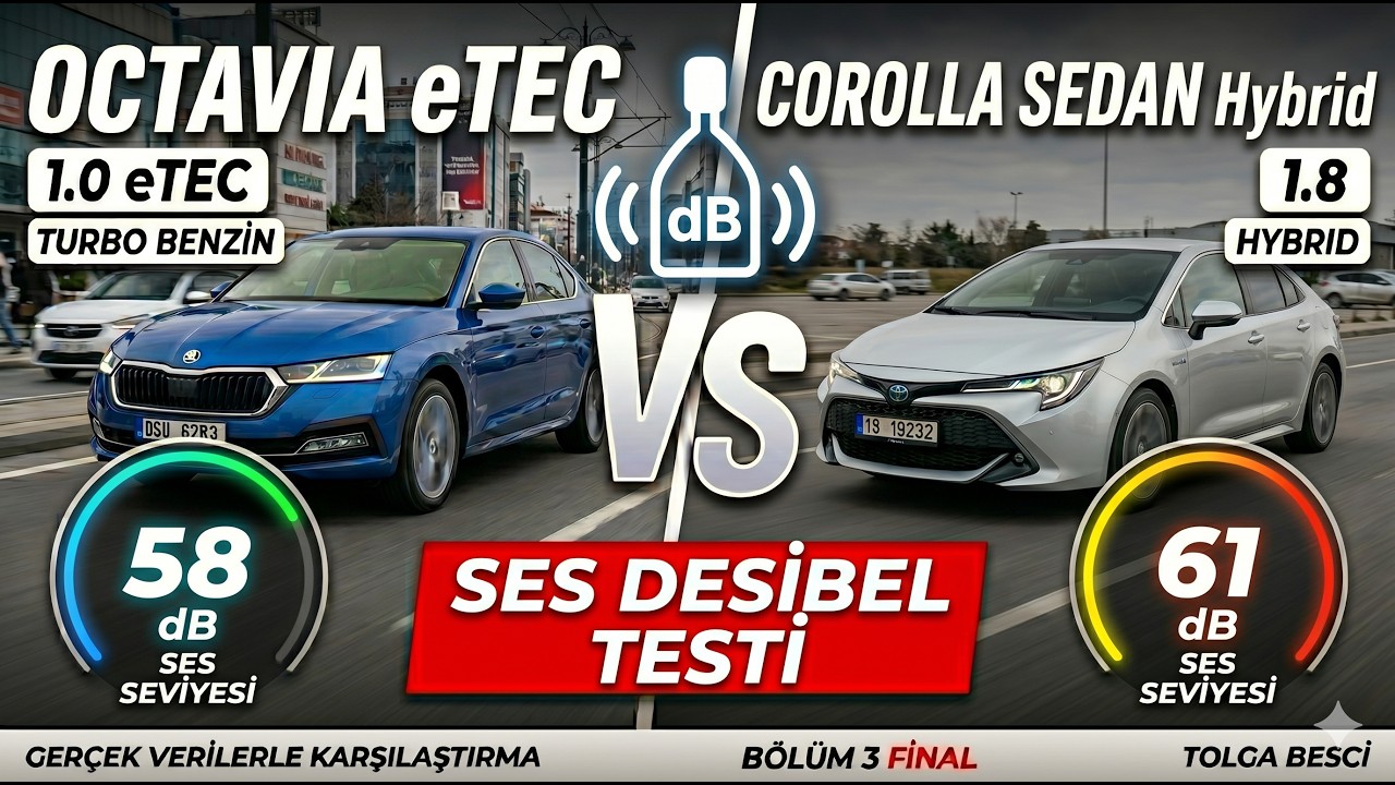Bağıra bağıra mı gidiyor? | Octavia mHev X Corolla Ses ölçüm testi
