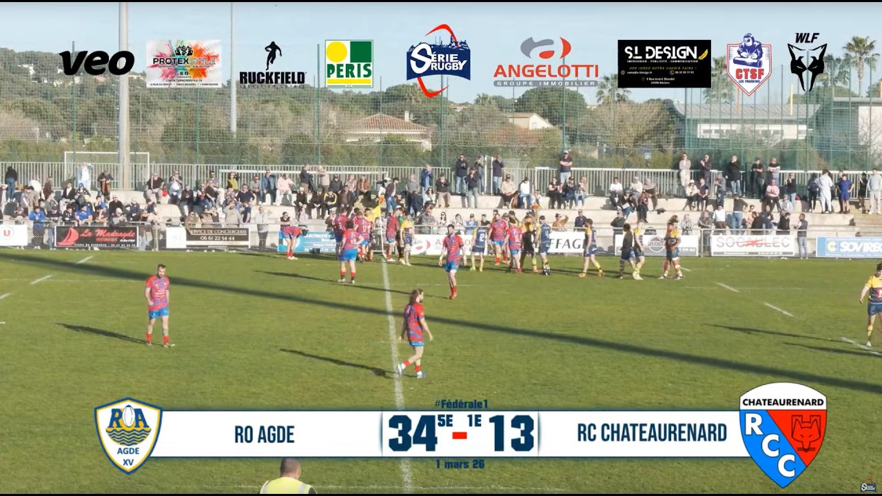 #SérieRugbyLive : RO Agathois / RC Chateaurenard - Féd1 P2 - J18 - 1er Mars 26