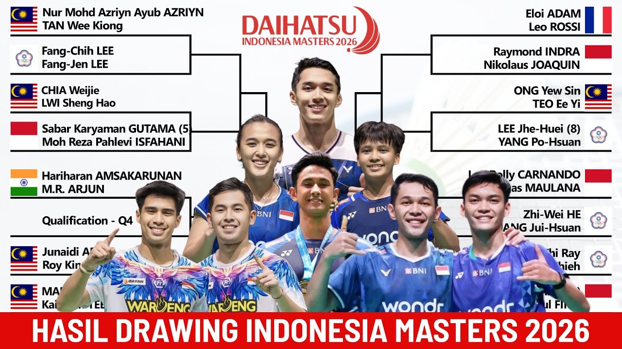 HASIL DRAWING INDONESIA MASTERS 2026. DRAW GANDA PUTRA BAU BANGET! 