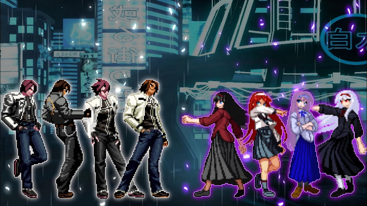 [KOF Mugen] White Flames Kyo Team VS. Akiha Yagami Team