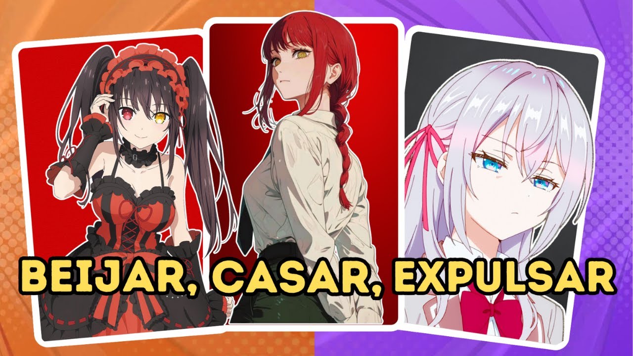 BEIJAR 💋, CASAR 💍, EXPULSAR 💀 [Anime GIRLS] 🔥 | ANIME QUIZ #anime #animequiz #animelover #naruto