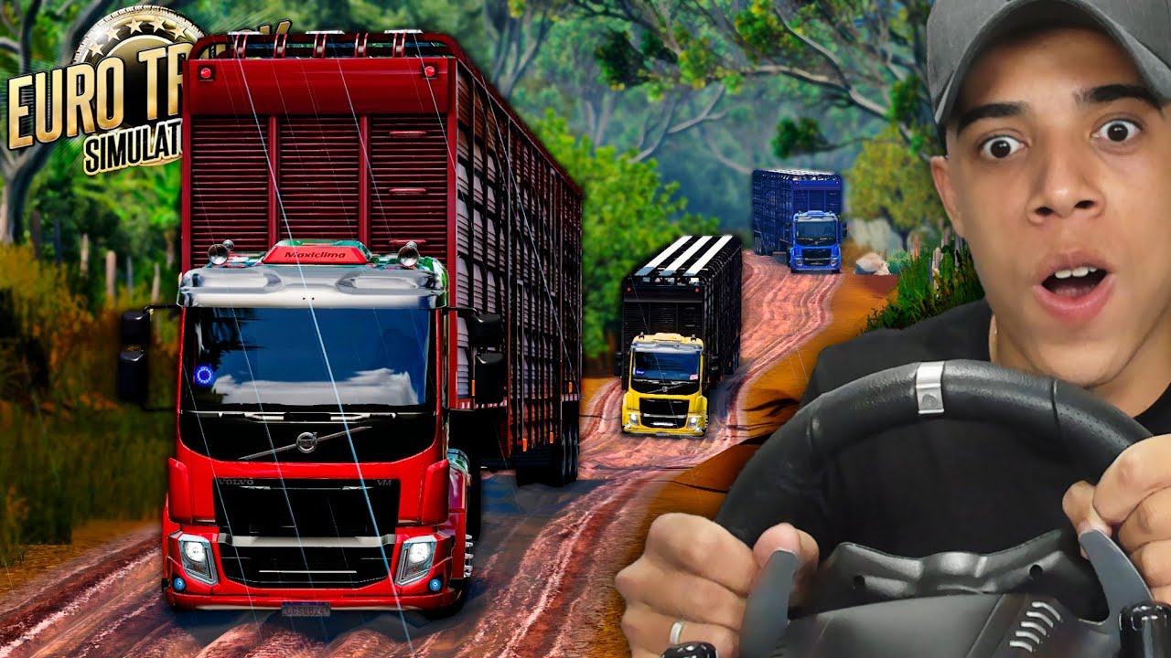 CHOVEU e O COMBOIO DE BOIADEIRO SOFREU NA ESTRADA DE TERRA com LAMA! - EURO TRUCK SIMULATOR 2