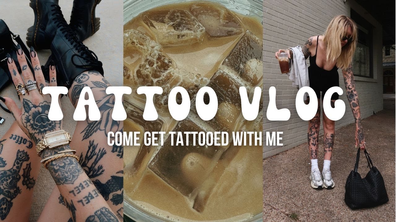 TATTOO VLOG | Come get a big traditional black work leg tattoo with me!