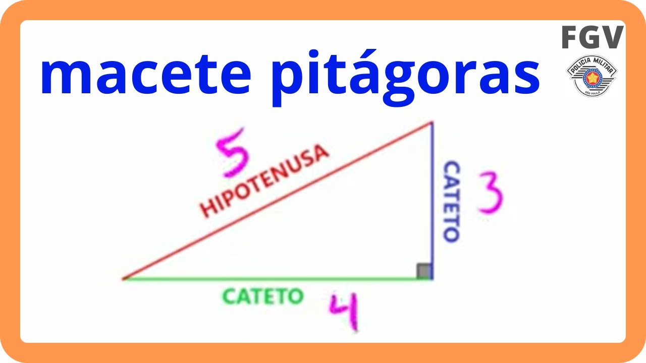 MACETE TEOREMA PITÁGORAS - NOÇÕES DE GEOMETRIA MATEMÁTICA CONCURSO |FGV PMSP Questão 26 #matematica