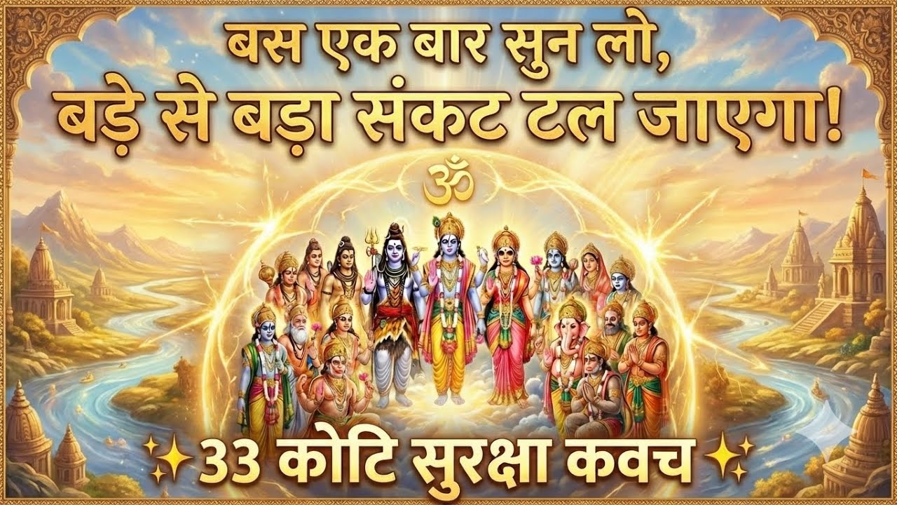 बस एक बार सुन लो, बड़े से बड़ा संकट टल जाएगा! 33 कोटि सुरक्षा कवच  Divine Darshan 33 Koti Devi Devta