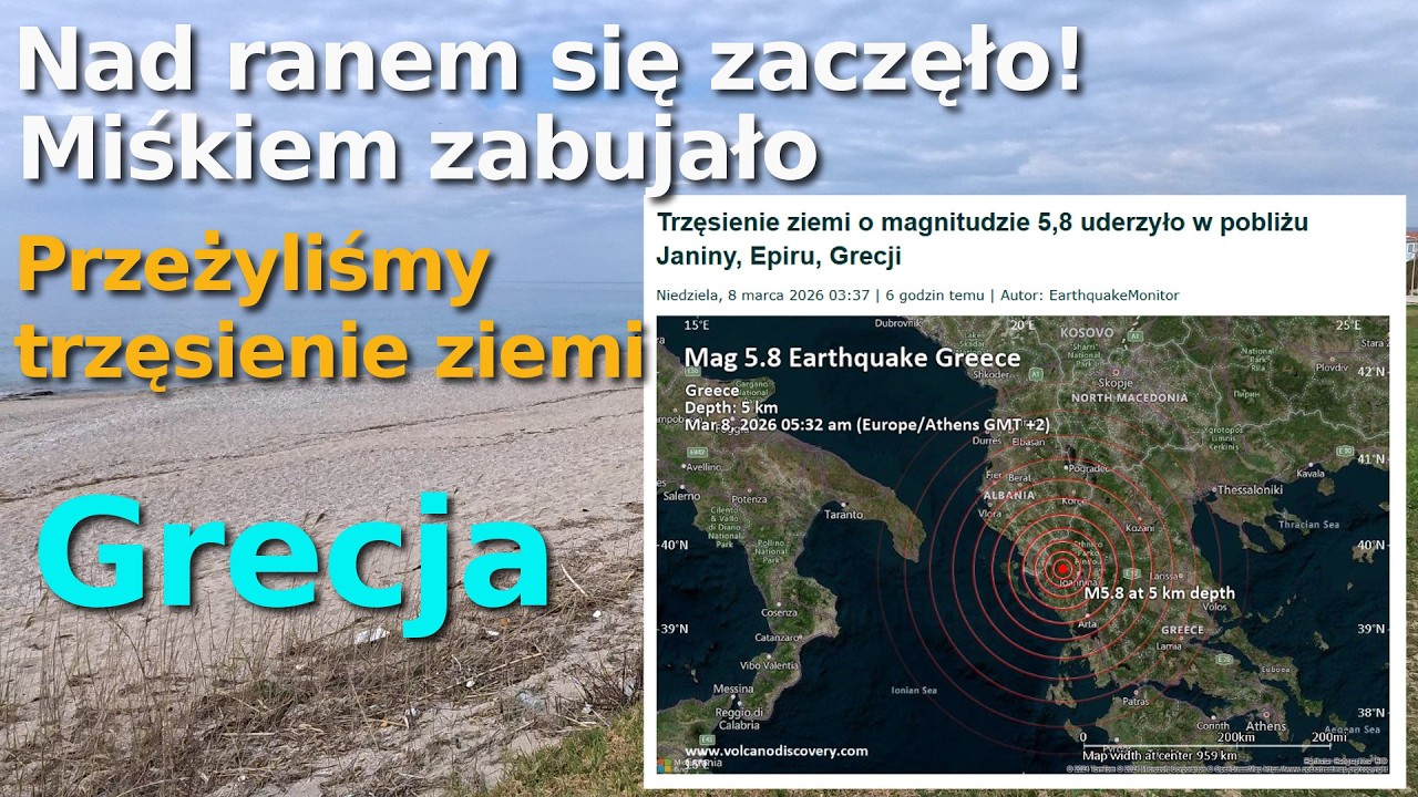 Szok! trzęsienie ziemi w Grecji nad ranem. 5,5 Misiek bujał się jak łódka na morzu :( My w szoku :)