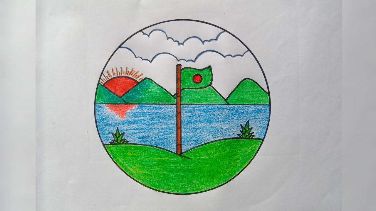 শহিদ দিবসের দৃশ্য।।shahid dibosher drawing।। 21 february drawing।।International language day drawing