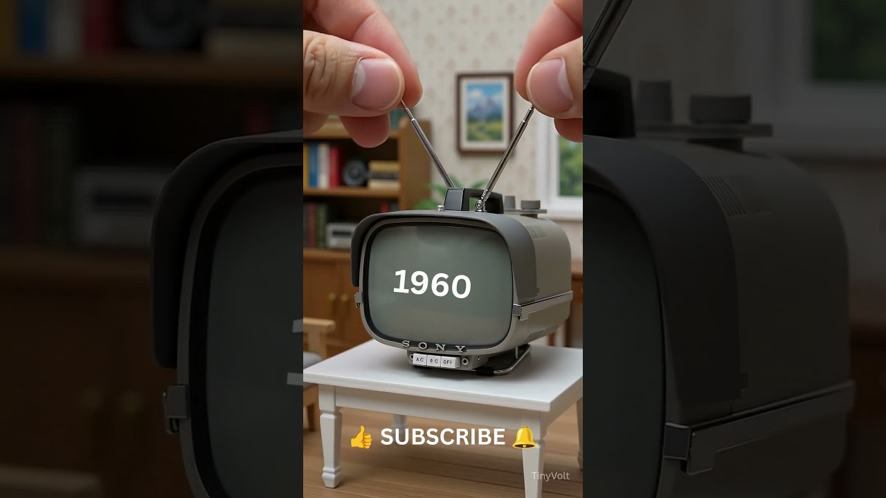 Tiny Sony's FIRST TV 1960 📺 It ACTUALLY Turns On! 🤯#shorts  #tinyvolt #sonytv