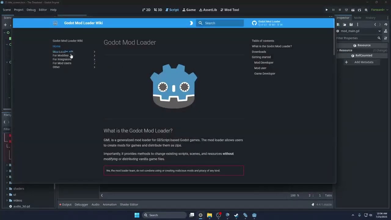 How to make a simple mod using the Godot Mod Loader