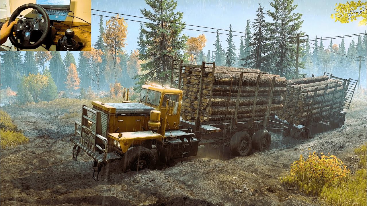 SNOWRUNNER : Logging in Forest | Aid At The Island Mission Part 2 | Drummond Island | Logitech G920
