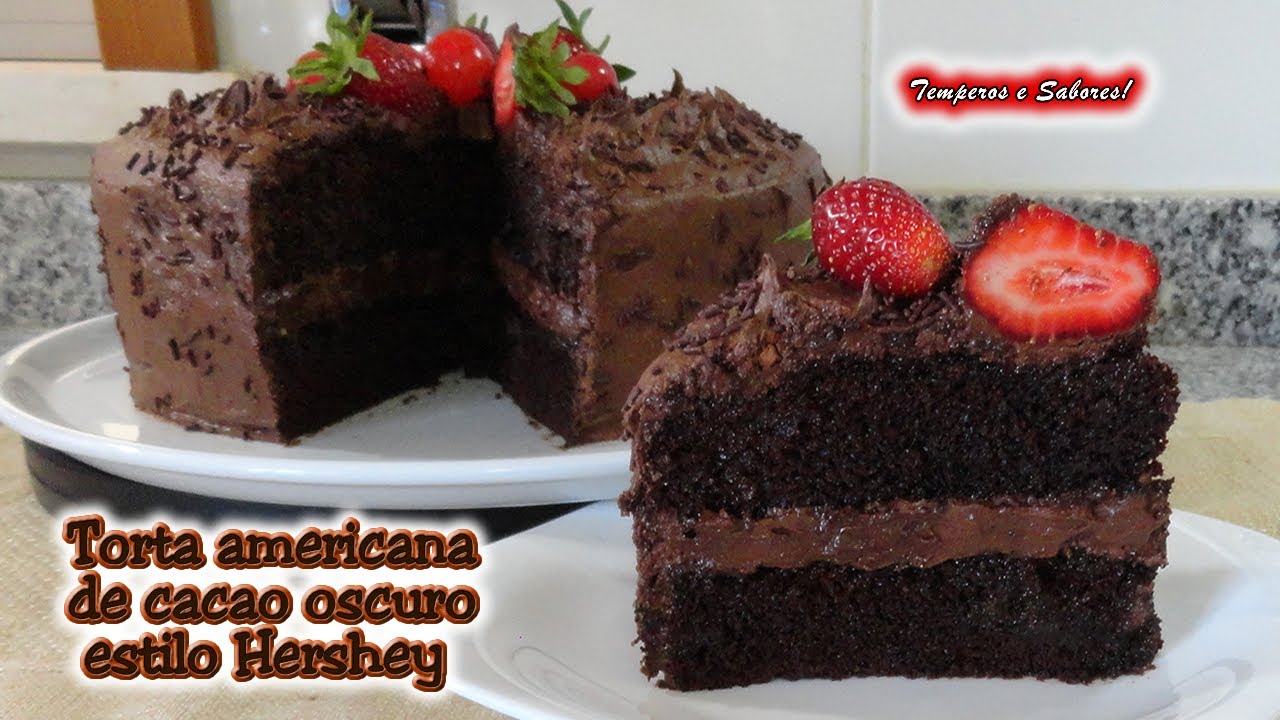 TORTA AMERICANA DE CACAO OSCURO ESTILO HERSHEY, increíblemente deliciosa