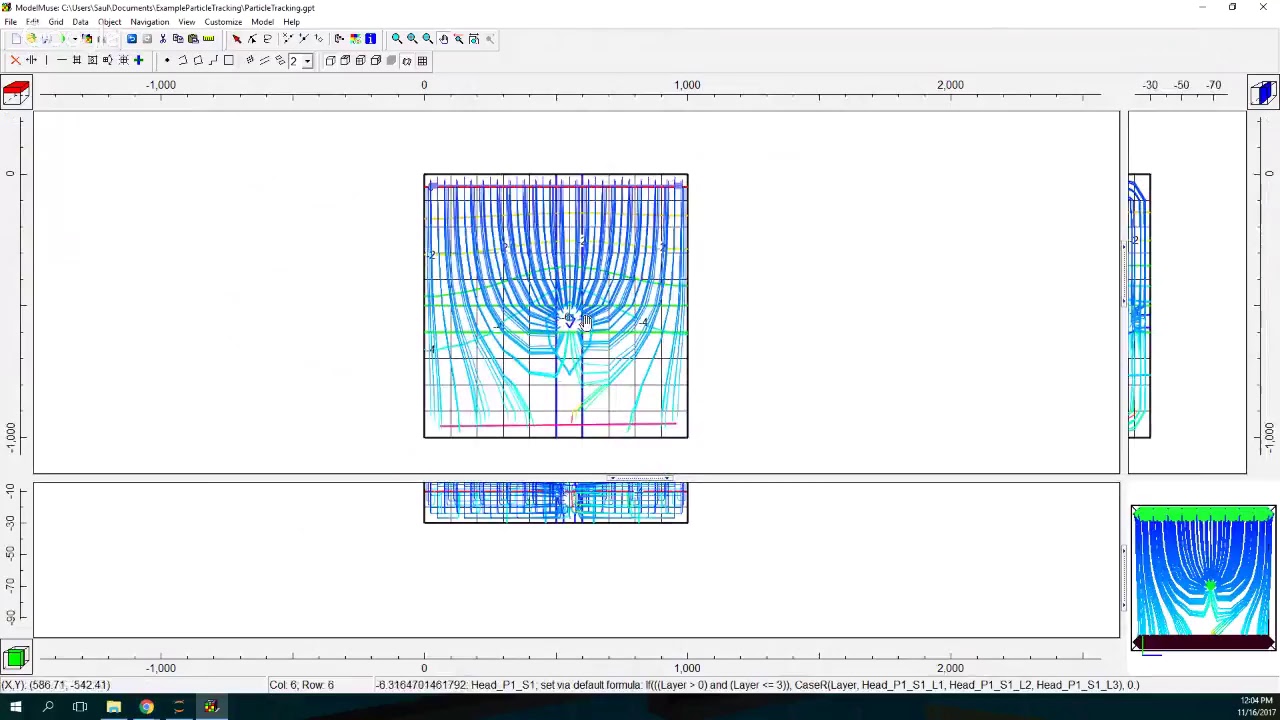 Example of Particle Tracking Modeling with MODPATH in Model Muse