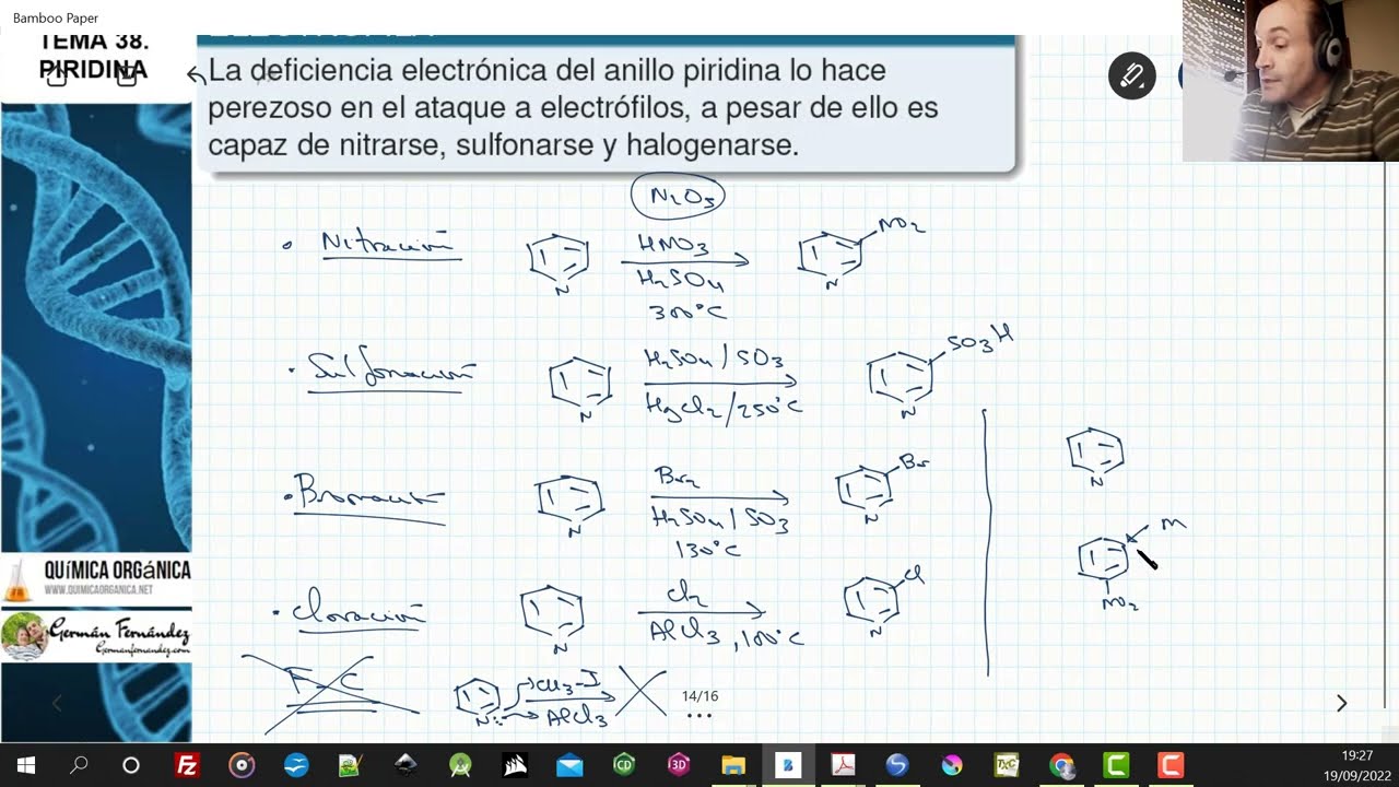 TEMA 38. PIRIDINA | 38.3. REACCIONES DE SUSTITUCIÓN ELECTRÓFILA