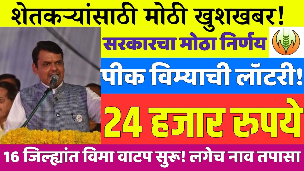 पिक विमा सरसकट जमा आज | Pik Vima 2025 New Update | Pik Vima Yojana |#pikvima 2026