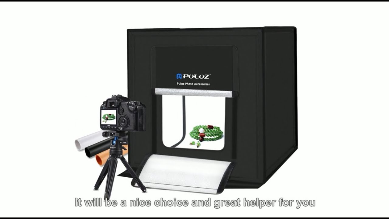 PULUZ Folding Portable White Light Photo Lighting Tent Box Kit with 3 Colors Backdrops