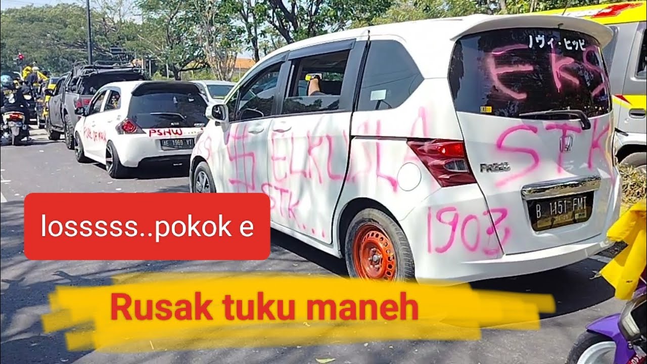 konvoi Suran agung PSHW TM di ringroad madiun