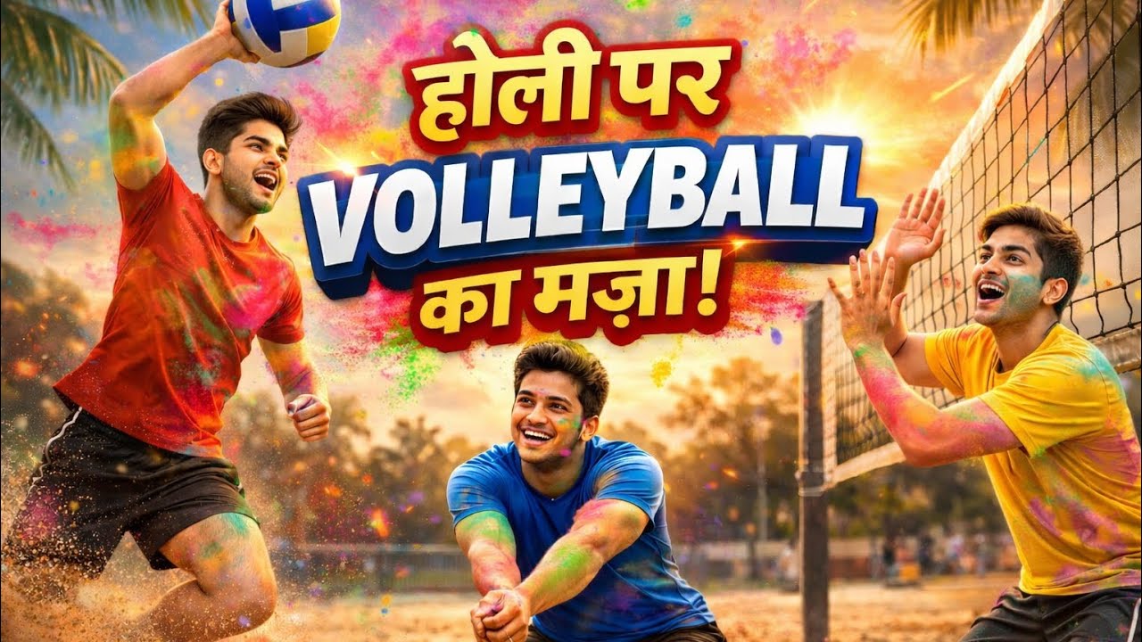 गाँव में होली पर Volleyball का मज़ा! @gammi_vlogs ..#HoliVolleyball #Holi2026 #VolleyballMatch 
