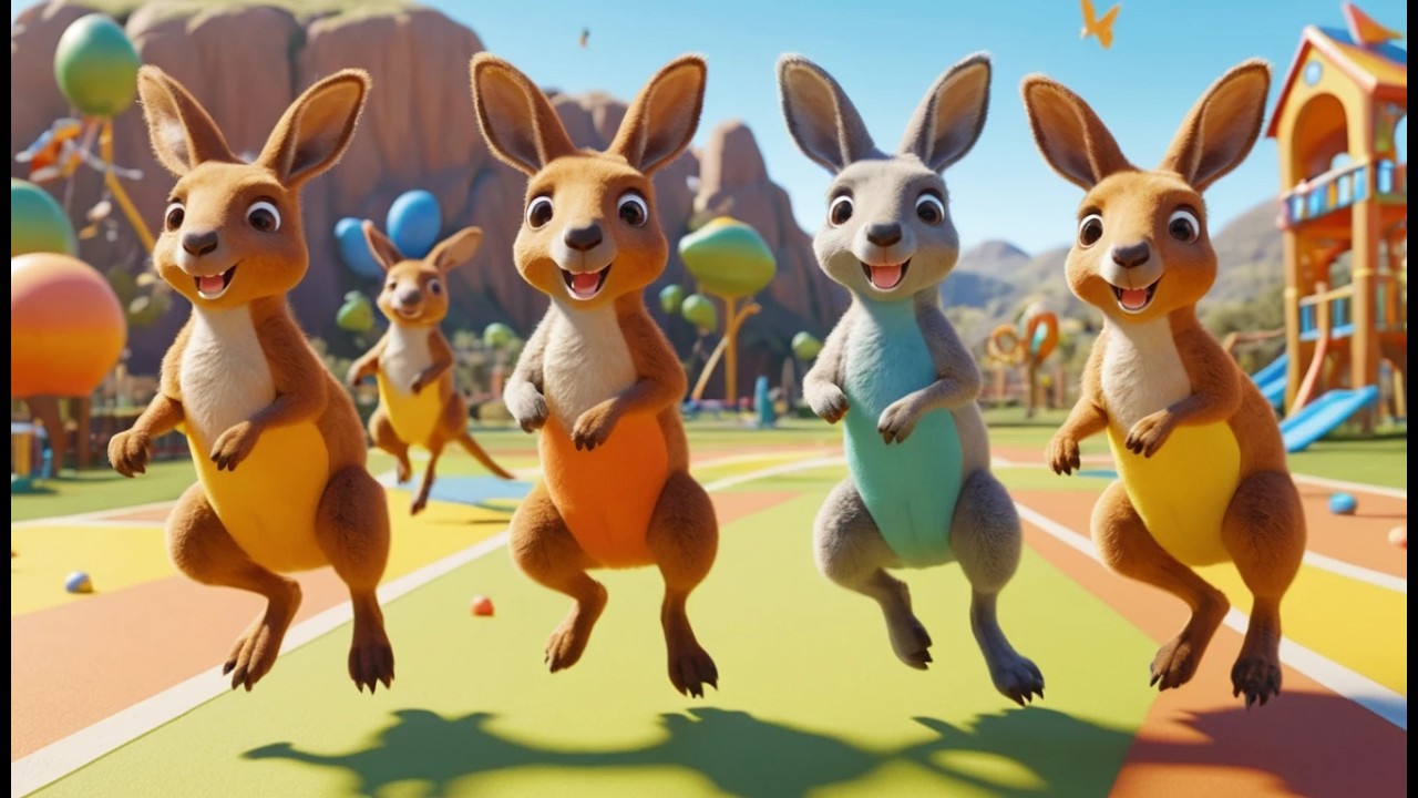 Three Little Toy Kangaroos Hop Hop Hop | Active Counting Song for Kids