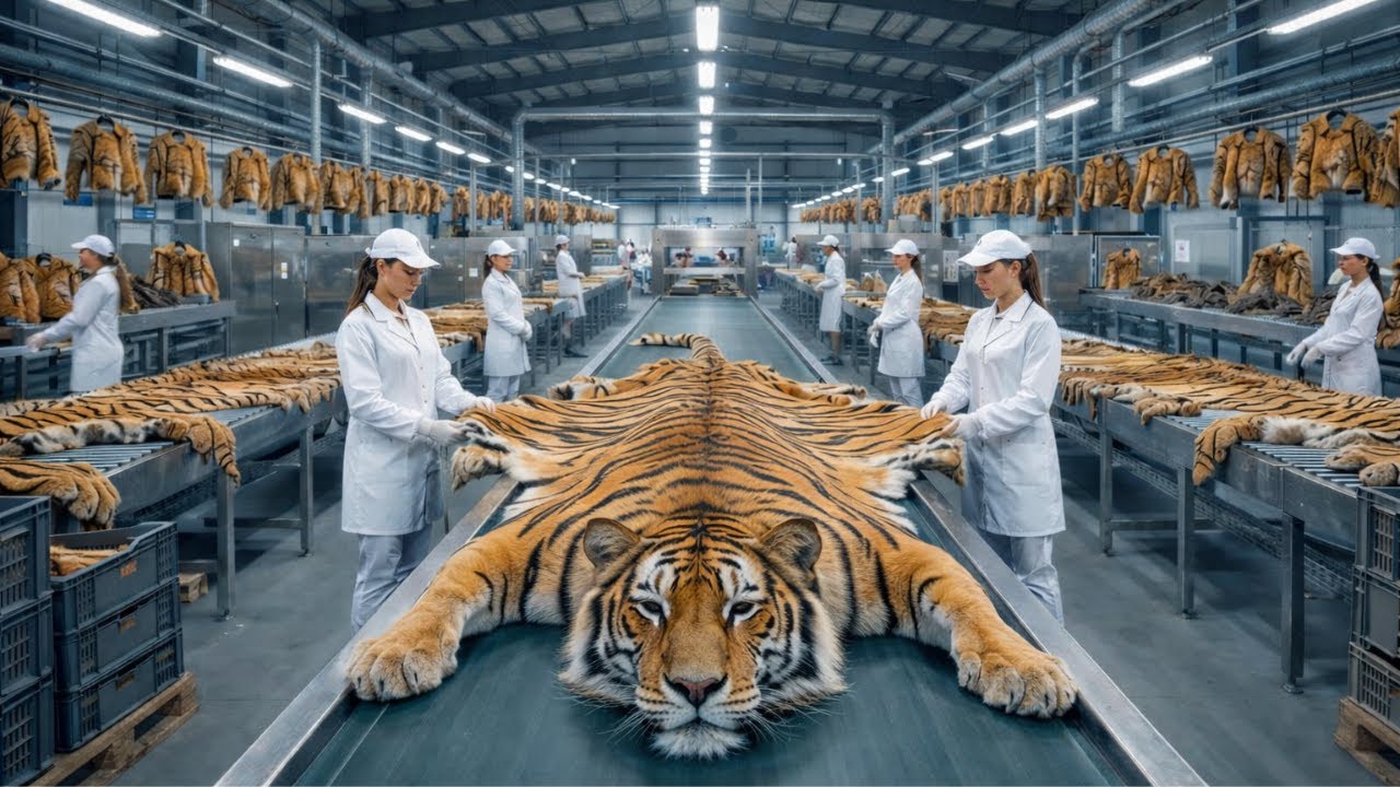 Inside the High-Tech Bengal TIGER Leather FACTORY - From WILD Hide to LUXURY Jacket (Full Process)