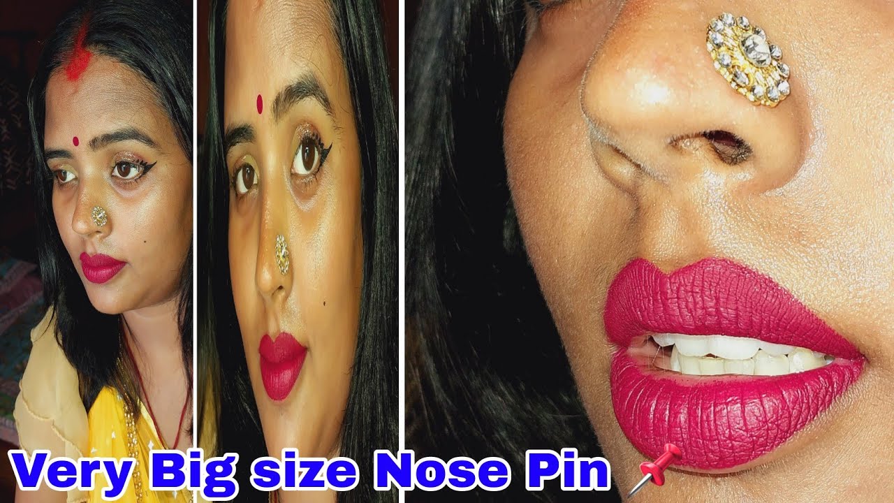 Very Big size Nose Pin, How to wear and remove big size Nose pin 📍