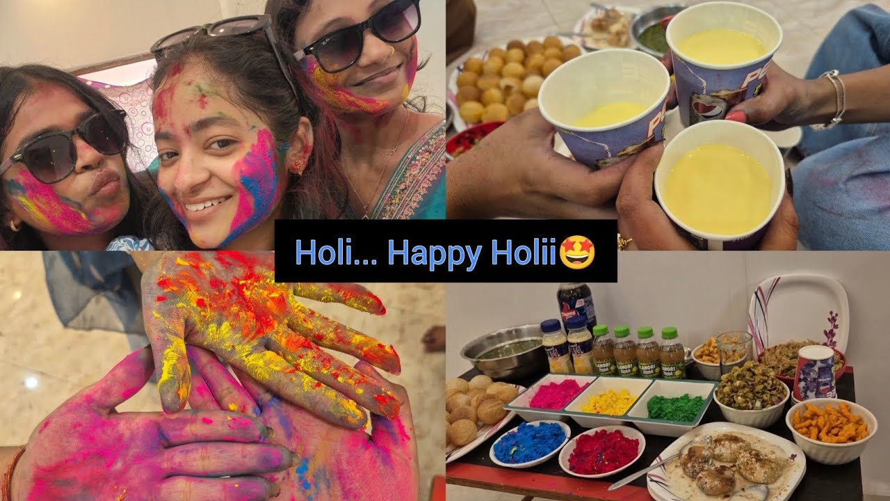 Lets play Holi.... 💛🩷💙🧡 | post & pre holi Party |😇