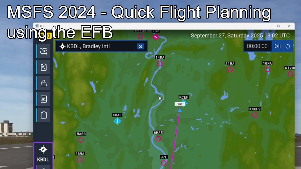 MSFS 2024 — Быстрое планирование полёта с использованием EFB