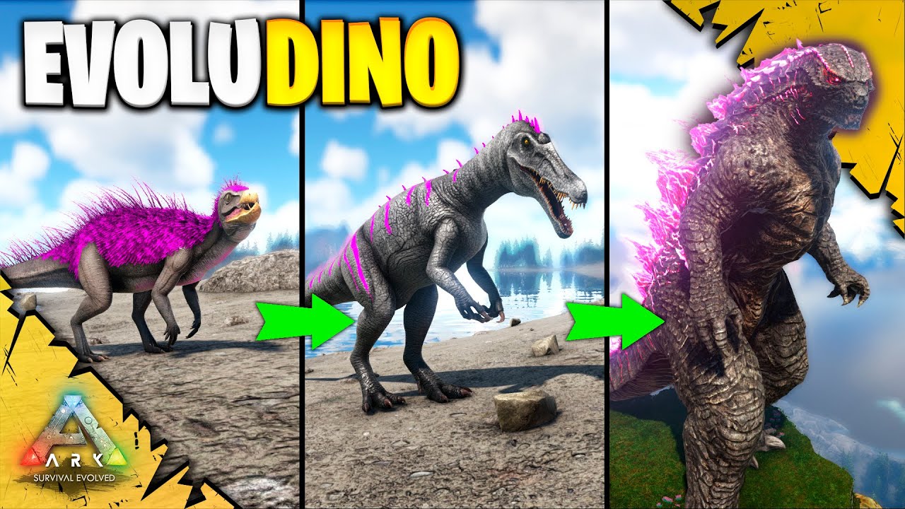 A EVOLUÇÃO DO GODZILLA | ARK SURVIVAL EVOLVED | EVOLUDINO