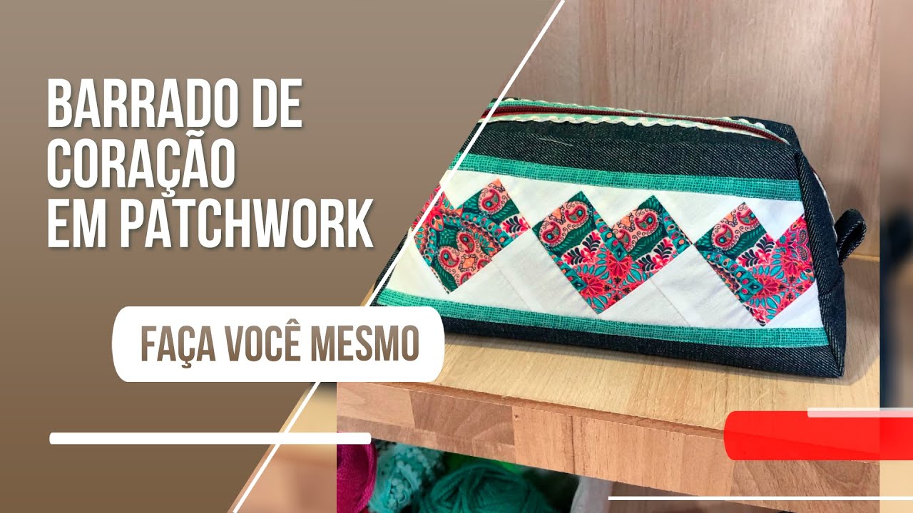 Aprenda a técnica seminole e faça um barrado de coração em patchwork