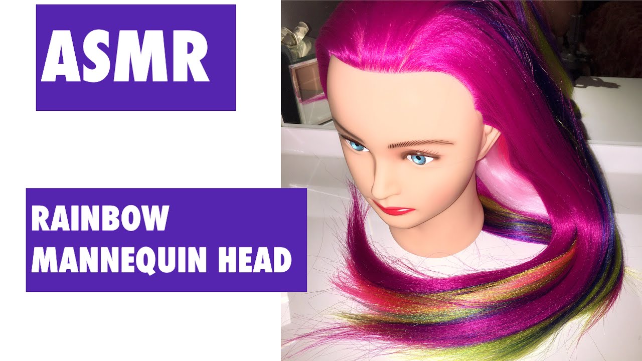 ASMR- New Rainbow Mannequin head- soft spoken +gum chewing