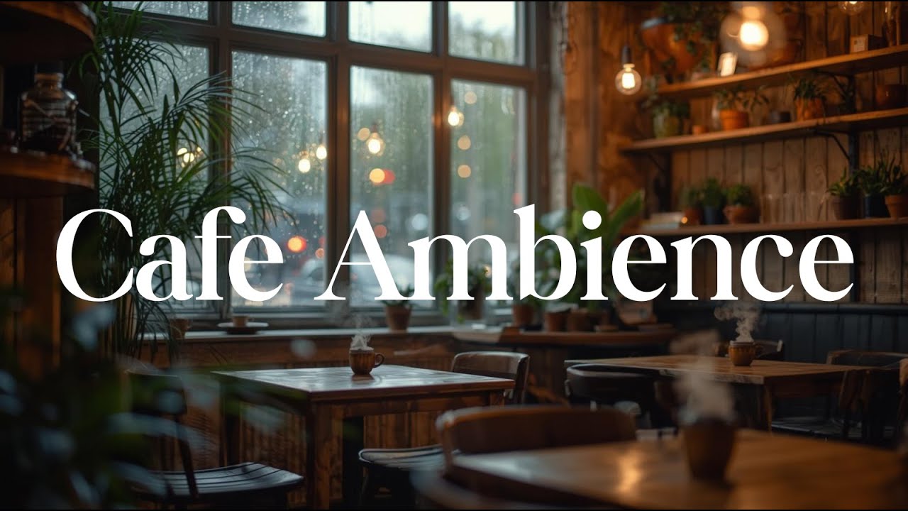 Cozy Coffee Shop & Rainy Outside | Autumn Street and Relaxing  Cafe Ambience