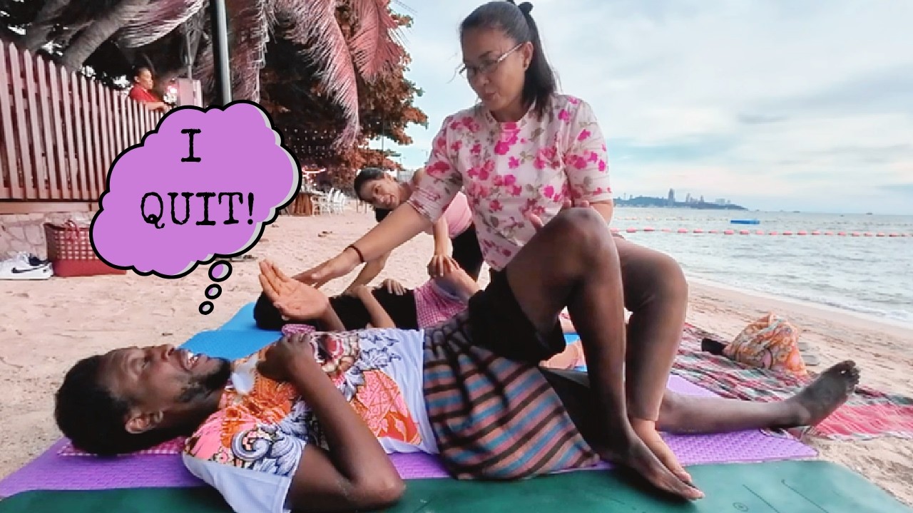 💆‍♂️ Thai Beach Stretch Massage – I Wasn’t Ready – Pattaya 🇹🇭