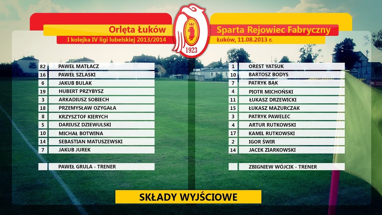 Mecz Orlęta Łuków - Sparta Rejowiec Fabryczny (prod. Magnes.TV)