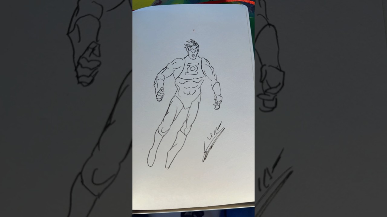 Green Lantern in Brush Pen #art #drawing #brushpen #greenlantern